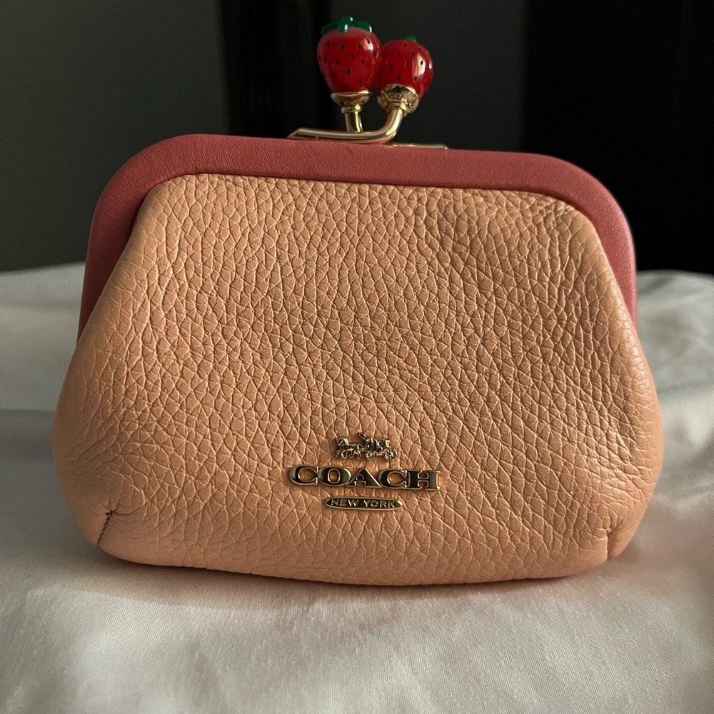 Coach Strawberry kisslock coin purse